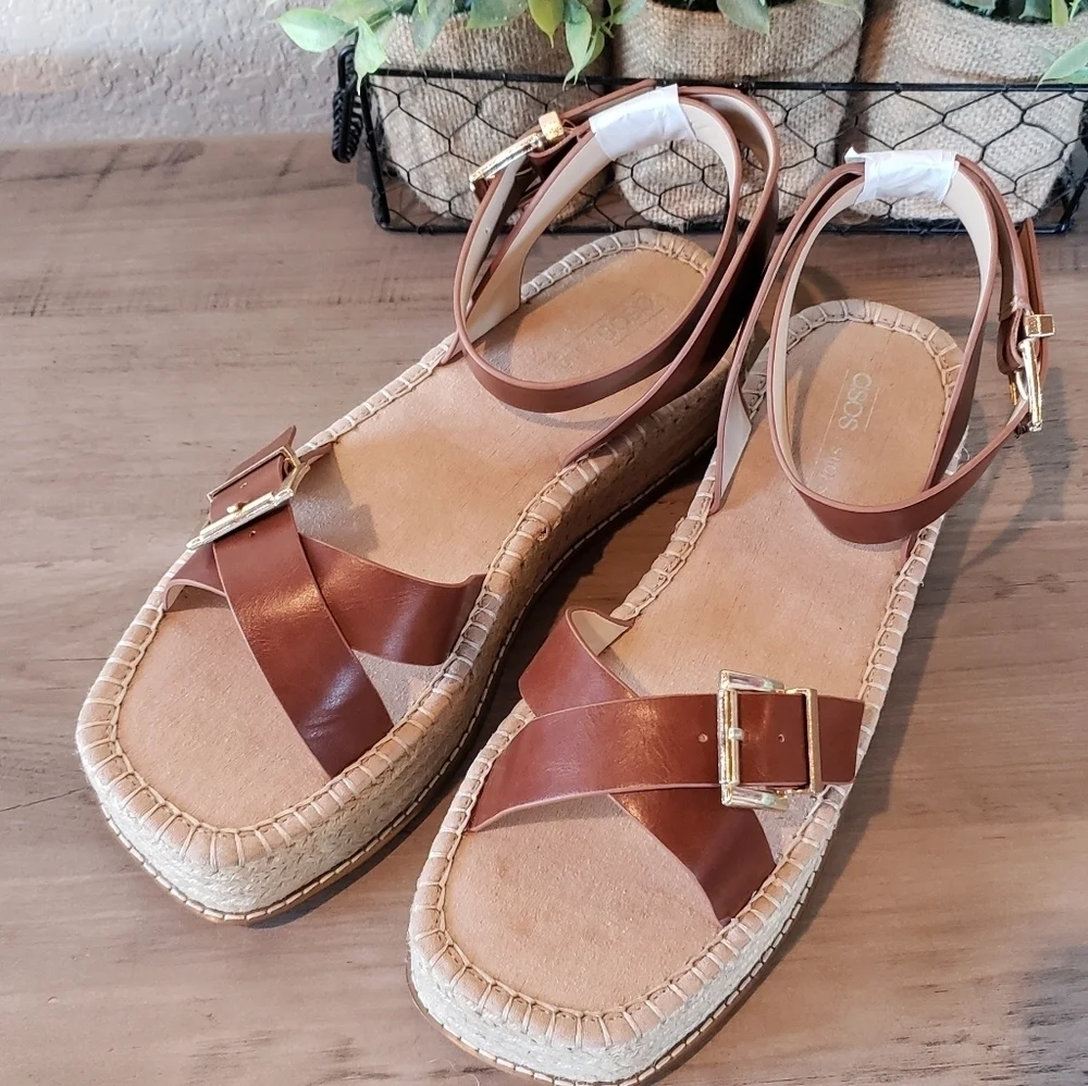 ASOS Design Tina Chunky Buckle Espadrille Shoes NEW